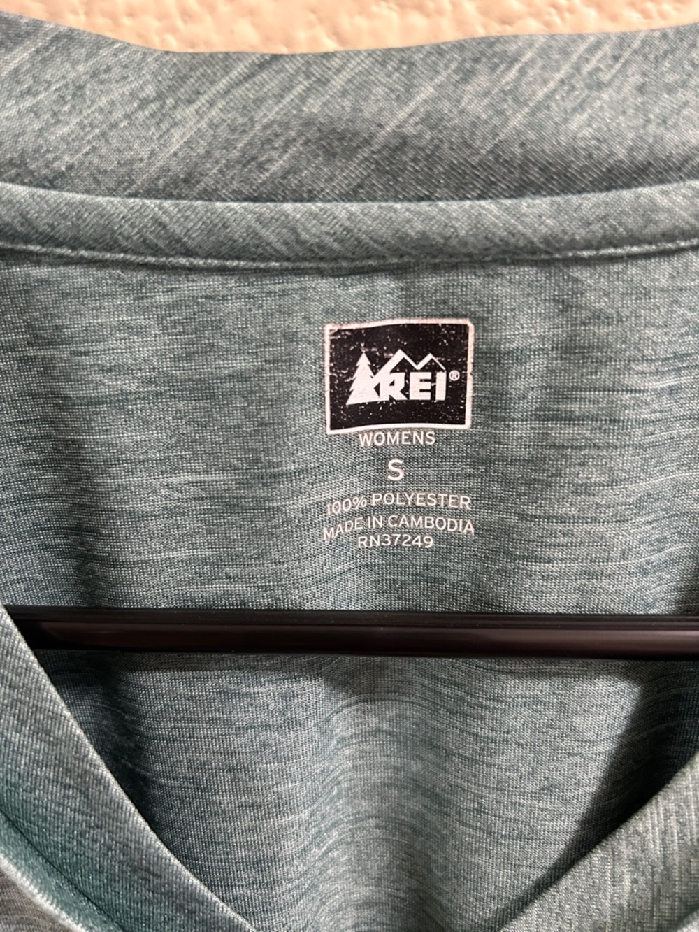 REI Women's Teal Heather V-Neck Short Sleeve Tee - Picture 3 of 6